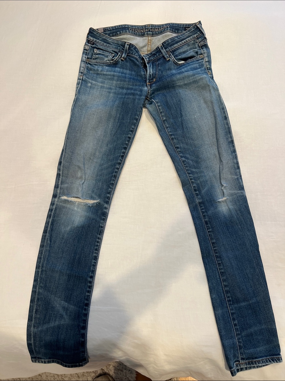 Citizens Of Humanity Medium Blue Ripped Skinny Jeans
